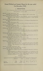 Annual report of the Medical Department