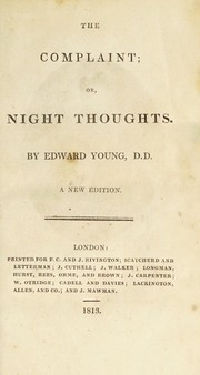 Cover of: The complaint, or, Night thoughts