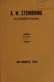 A.W. Steinbring, nurseryman, season 1934