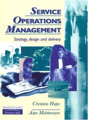 Cover of: Service operations management: strategy, design, and delivery