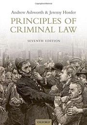 Cover of: Principles of Criminal Law