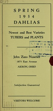 Cover of: Spring 1934 dahlias | John Zazo Nurseries