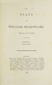 Cover of: The Plays of William Shakspeare (King John / Macbeth)