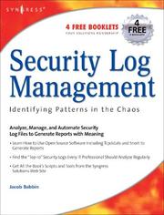 Cover of: Security Log Management: Identifying Patterns in the Chaos