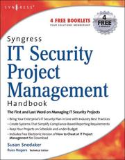 Cover of: Syngress IT Security Project Management Handbook by Susan Snedaker, Russ Rogers, Susan Snedaker, Russ Rogers