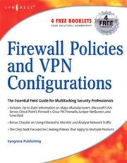 Cover of: Firewall Policies and VPN Configurations by Syngress Media