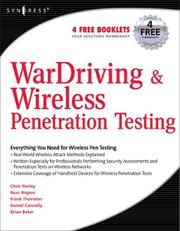 Cover of: Wardriving & Wireless Penetration Testing by Chris Hurley, Russ Rogers, Frank Thornton, Daniel Connelly, Brian Baker