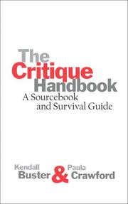 Cover of: The critique handbook by Kendall Buster