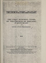 Cover of: The first hundred years of the Church of England in Rhode Island | Edgar Legare Pennington