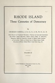 Cover of: Rhode Island by Charles Carroll