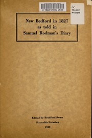 Cover of: New Bedford in 1827 | Samuel Rodman