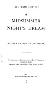 Cover of: The comedy of A midsummer night