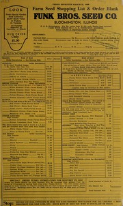 Cover of: Farm seed shopping list & order blank | Funk Brothers Seed Company
