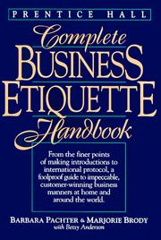 Cover of: Complete Business Etiquette Handbook by Barbara Pachter, Marjorie Brody, Barbara Pachter, Marjorie Brody