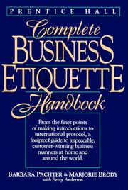 Cover of: Prentice-Hall complete business etiquette handbook