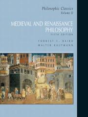 Cover of: Philosophic Classics, Volume II: Medieval and Renaissance Philosophy (5th Edition) (Philosophic Classics)