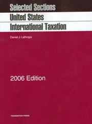 Cover of: Selected Sections 2006: United States International Taxation