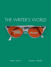 Cover of: The Writer's World: Paragraph Patterns and the Essay (Writer's World)