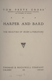 Cover of: Harper and bard | Tom Peete Cross