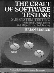 Cover of: Craft of Software Testing: Subsystems Testing Including Object-Based and Object-Oriented Testing