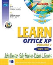 Cover of: Learn Office XP, Vol. 1, Enhanced Third Edition by John Preston, Sally Preston, Robert Ferrett
