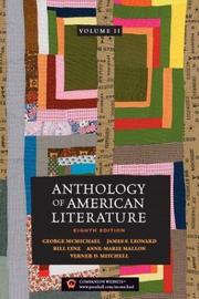 Cover of: Anthology of American literature by George McMichael ... [et. al].