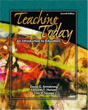 Cover of: Teaching Today by David G. Armstrong, Kenneth Henson, Thomas V. Savage