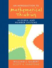 Cover of: Introduction to Mathematical Thinking: Algebra and Number Systems