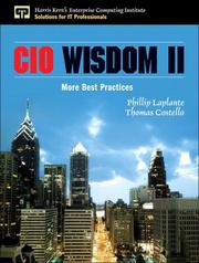 Cover of: CIO Wisdom II: More Best Practices (Harris Kern's Enterprise Computing Institute Series)