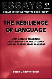 Cover of: The Resilience of Language by S Goldin-Meadow