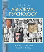 Abnormal psychology by Thomas F. Oltmanns, Robert E. Emery