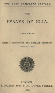 Cover of: The essays of Elia by Charles Lamb