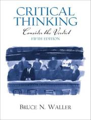 Cover of: Critical thinking by Bruce N. Waller