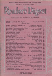 Cover of: Reader's Digest March 1941: Vol. 38 #227 (20 Yrs of Publication)