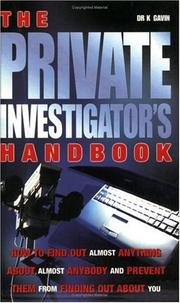 Cover of: Private Investigators Hndbk
