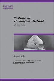 Cover of: Postliberal Theological Method by Adonis Vidu