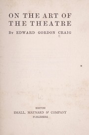 Cover of: On the art of the theatre by Edward Gordon Craig