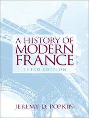 Cover of: History of Modern France, A (3rd Edition) by Jeremy D. Popkin