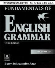 Cover of: Fundamentals of English Grammar with Answer Key (Black), International Version, Azar Series (3rd Edition) (Azar)