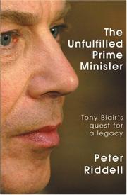 Cover of: The Unfulfilled Prime Minister by Peter Riddell