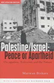 Cover of: Palestine/Israel: Peace or Apartheid by Marwān Bishārah