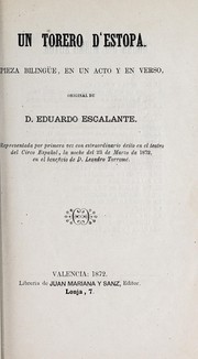 Cover of: Un torero d'estopa: pieza bilingüe, en un acto y en verso