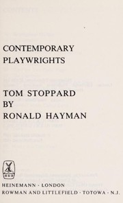 Cover of: Tom Stoppard by Ronald Hayman