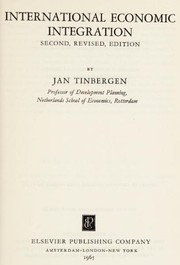 Cover of: International economic integration. by Jan Tinbergen