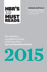 Cover of: HBR's 10 Must Reads 2015: The Definitive Management Ideas of the Year from Harvard Business Review