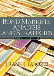 Cover of: Bond Markets, Analysis and Strategies (6th Edition) by Frank J. Fabozzi, Frank J. Fabozzi