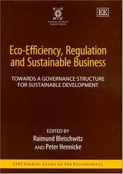 Cover of: Eco-Efficiency, Regulation and Sustainable Business by 