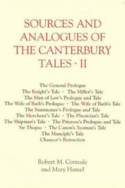 Cover of: Sources and Analogues of the Canterbury Tales (II) (Chaucer Studies) (Chaucer Studies)