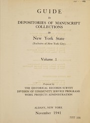 Cover of: Guide to depositories of manuscript collections in New York State (exclusive of New York City)
