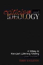 Cover of: Criticism and Ideology | Terry Eagleton
